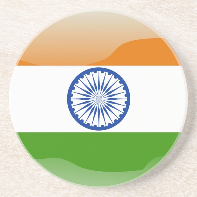Indische glatte Flagge Getränkeuntersetzer (Vorne)