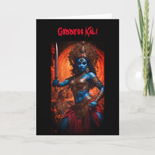 Indische Göttin Kali Grußkarte! Dankeskarte (Vorderseite)