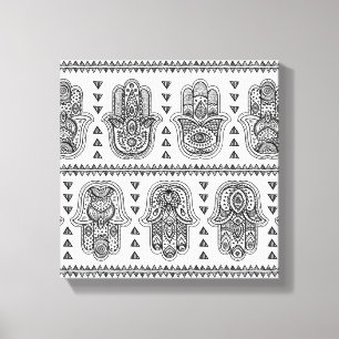 Indische Hand gezeichnetes Hamsa Gekritzel 6 Leinwanddruck
