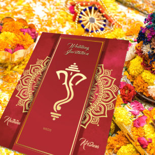 Indische Hindu-Hochzeit Ganesha-Einladung Einladung
