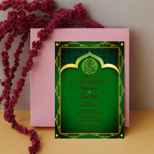 Indische Hindu Hochzeit Ganesha mit goldenen Eleme Einladung