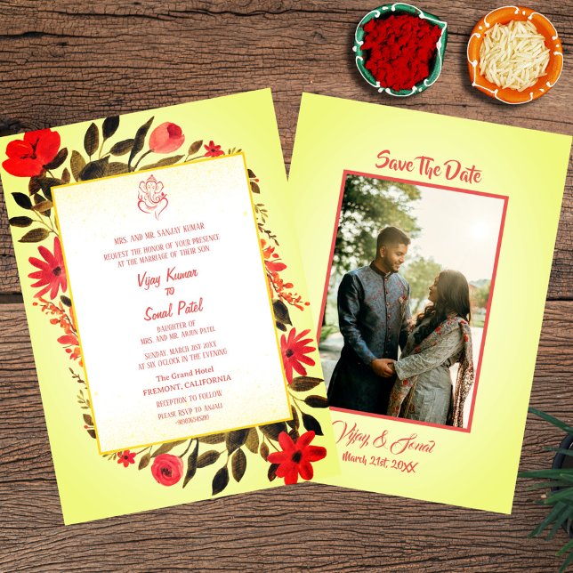 Indische Hindu Hochzeitseinladung mit individuelle Einladung (Von Creator hochgeladen)