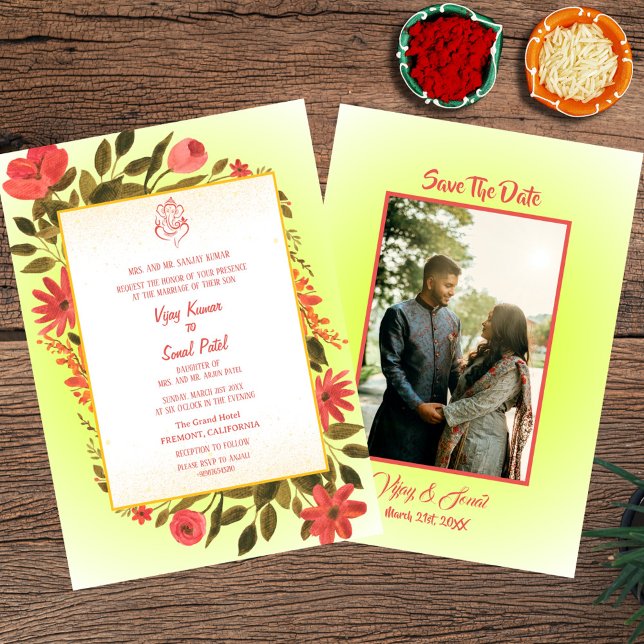 Indische Hindu Hochzeitseinladung mit individuelle Einladung (Von Creator hochgeladen)