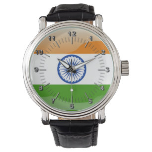 Indische Hochglanzflagge Armbanduhr