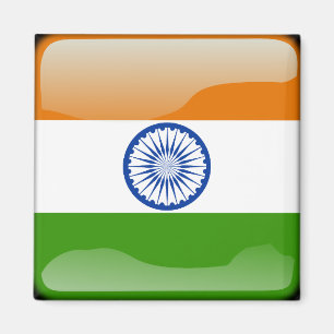 Indische Hochglanzflagge Magnet