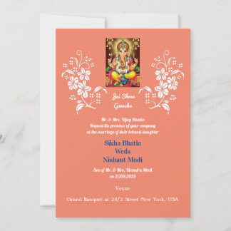 Indische Hochzeit Einladung mit Ganesha
