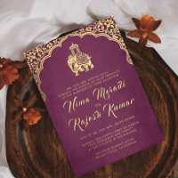 Indische Hochzeit Einladung Red Gold Ganesha