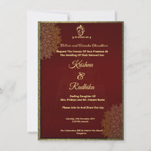 Indische Hochzeit elegante Ganesha Ankündigung