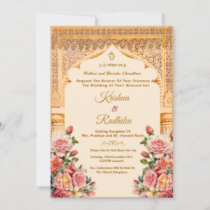 Indische Hochzeit ethnische Luxus-Einladung Einladung