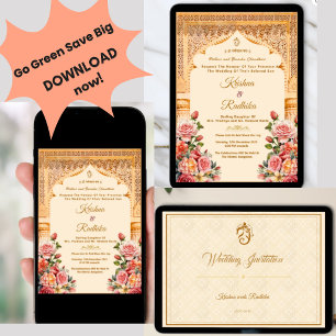 Indische Hochzeit ethnische Luxus-Einladung Einladung