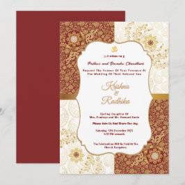 Indische Hochzeit ethnische Luxus Hindu-Einladung Einladung
