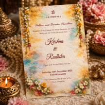 Indische Hochzeit ethnischer Luxus Hindu-Einladung