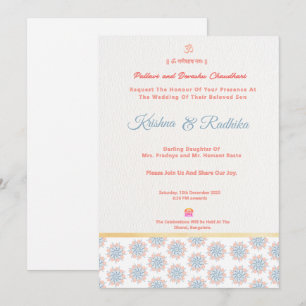 Indische Hochzeit ethnischer Luxus Hindu-Einladung Einladung