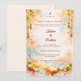 Indische Hochzeit ethnischer Luxus Hindu-Einladung Einladung