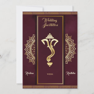 Indische Hochzeit Ganesha Hinteru Einladung