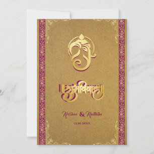 Indische Hochzeit Ganesha Luxus Hindu-Einladung Einladung
