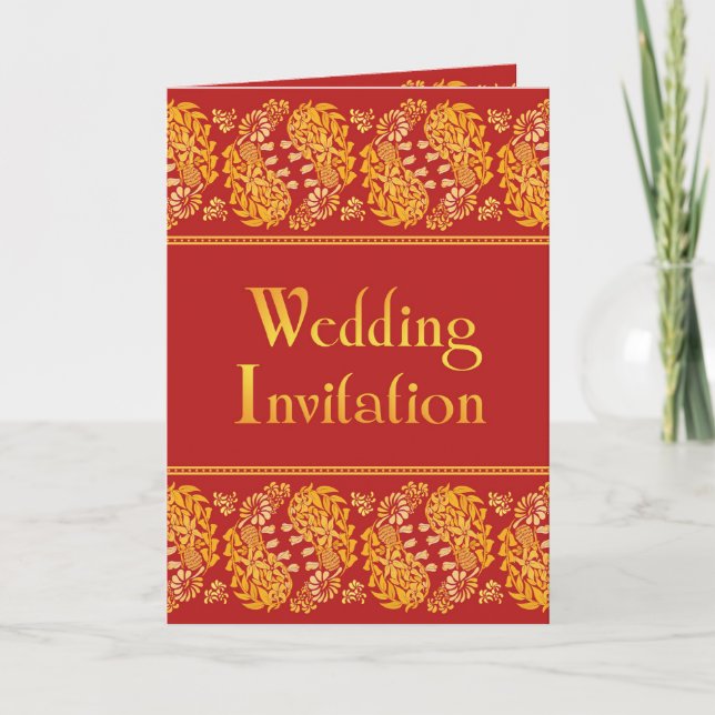 Indische Hochzeit gefaltete Karten-Einladung Einladung (Vorderseite)