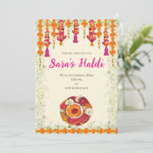 Indische Hochzeit Haldi-Zeremonie Einladungen