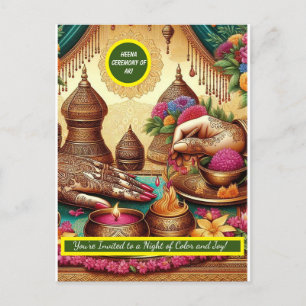 Indische Hochzeit Henna Zeremonie Einladungen