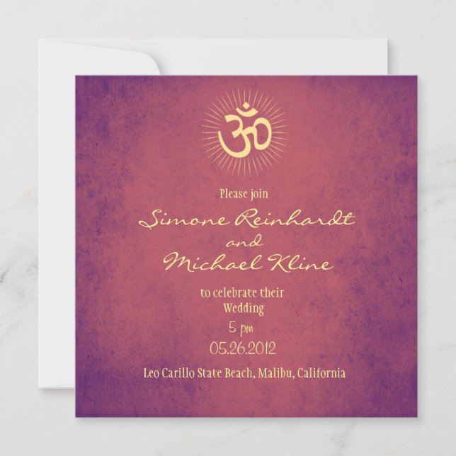 Indische Hochzeit, hindische Hochzeits-Einladung, Einladung (Vorderseite)