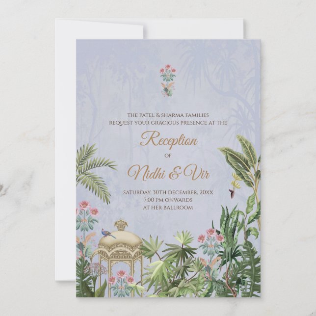 Indische Hochzeit lädt zu digitalen indischen Einl Einladung (Vorderseite)