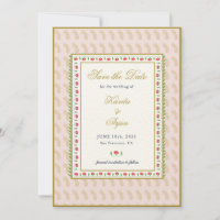 Indische Hochzeit mit rosa Ethnic Floral Frame