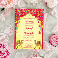 Indische Hochzeit Rajasthani Kamele bunt