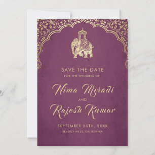 Indische Hochzeit Rettet das Datum Gold Ganesha In Einladung