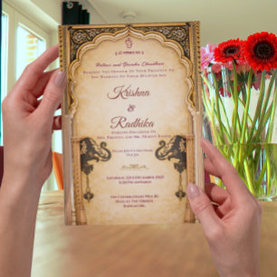Indische Hochzeit Royal ethnische Luxus-Einladung Einladung