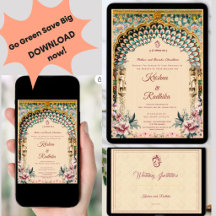 Indische Hochzeit Royal ethnischer Luxus-Einladung