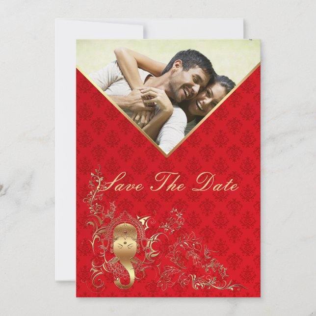 Indische Hochzeit - Save the Date Karte (Vorderseite)