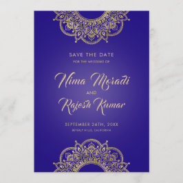 Indische Hochzeit, Save the Date, Lila und Gold Date