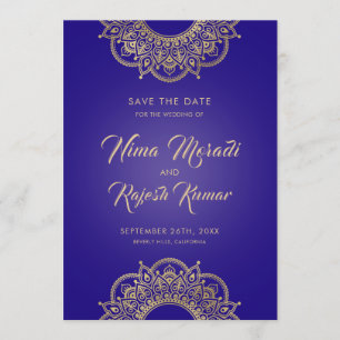 Indische Hochzeit, Save the Date, Lila und Gold Save The Date