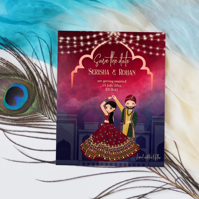 Indische Hochzeit speichern das Datum niedlichen B (Von Creator hochgeladen)