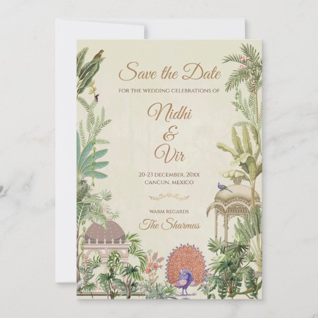 Indische Hochzeit Speichern Sie das Datum Einladun Save The Date (Vorderseite)
