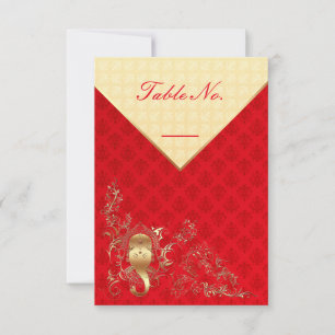 Indische Hochzeit - Tischnummernkarte Einladung