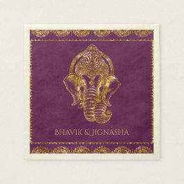 Indische Hochzeit von Neapel mit lila und Gold-Gli Serviette