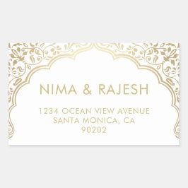 Indische Hochzeitaufkleber, Hochzeitsticker Rechteckiger Aufkleber