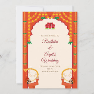 Indische Hochzeitkarte Einladung