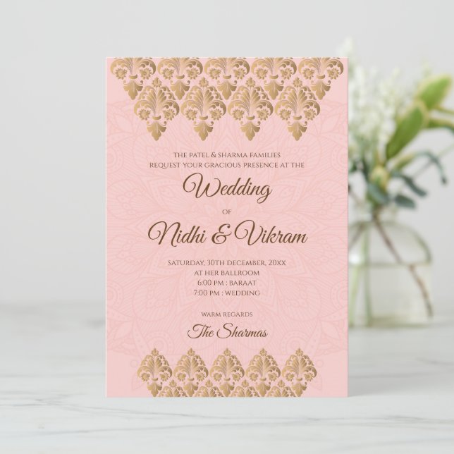 Indische Hochzeitkarten & Hindu-Einladungen Einladung (Stehend Vorderseite)