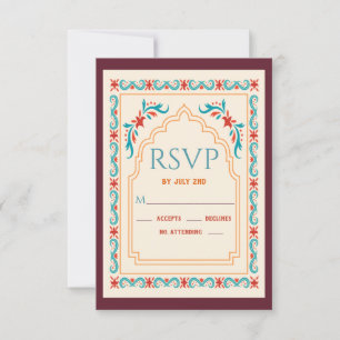 Indische Hochzeits-Braut-RSVP RSVP Karte