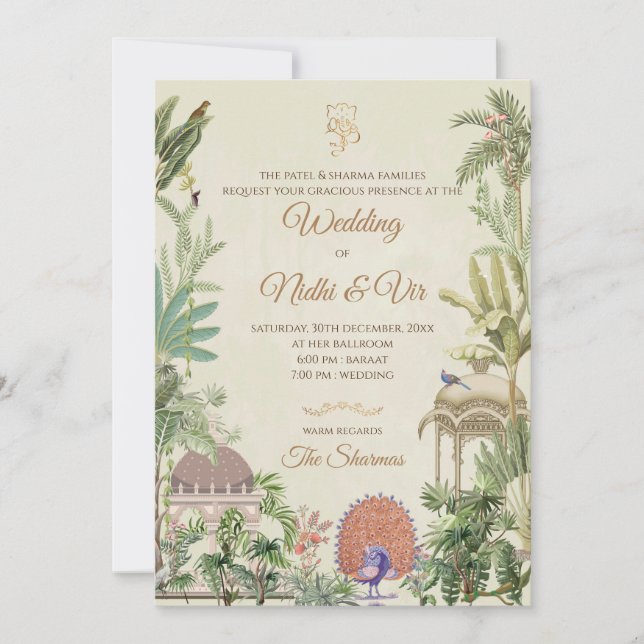 Indische Hochzeitseinladung Digital Hindu Wedding Einladung (Vorderseite)