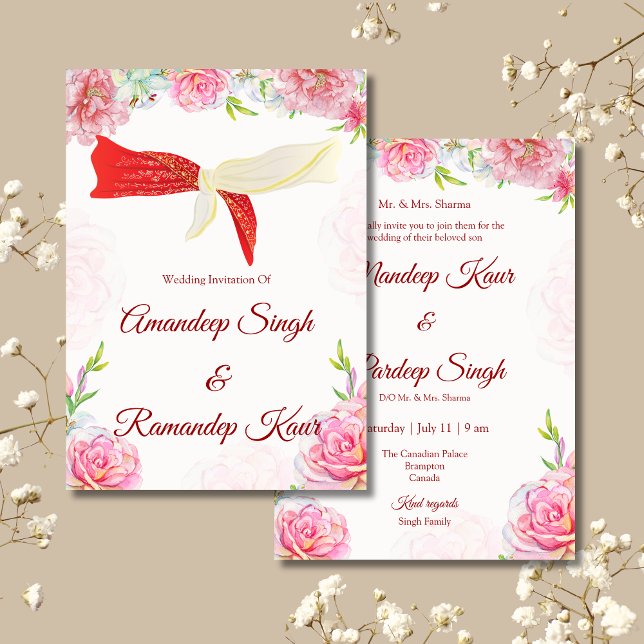 Indische Hochzeitseinladung Sikh Hochzeit lädt ein Einladung (Von Creator hochgeladen)