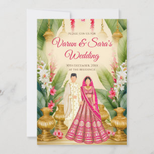 Indische Hochzeitseinladung und indische Hochzeits Einladung