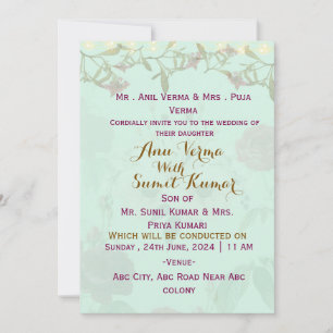 Indische Hochzeitseinladungen Einladung
