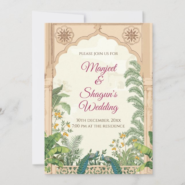 Indische Hochzeitskarte Einladung (Vorderseite)