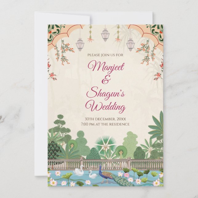 Indische Hochzeitskarte für indische Hochzeit Einladung (Vorderseite)