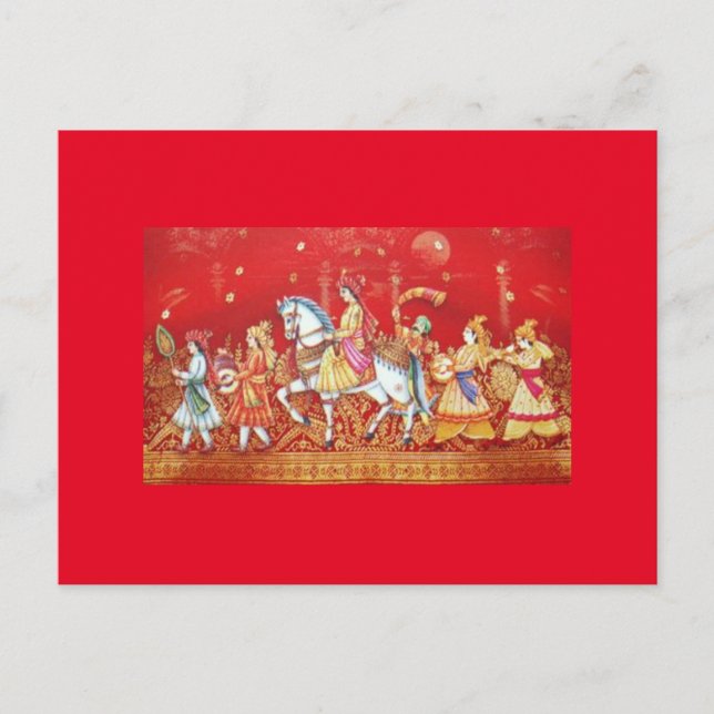indische Hochzeitskarte Postkarte (Vorderseite)