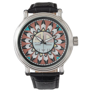 Indische Hopi-Maske/Schild Armbanduhr