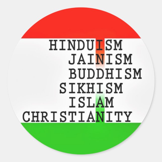 Indische Identitätsreligionen Runder Aufkleber (Vorderseite)